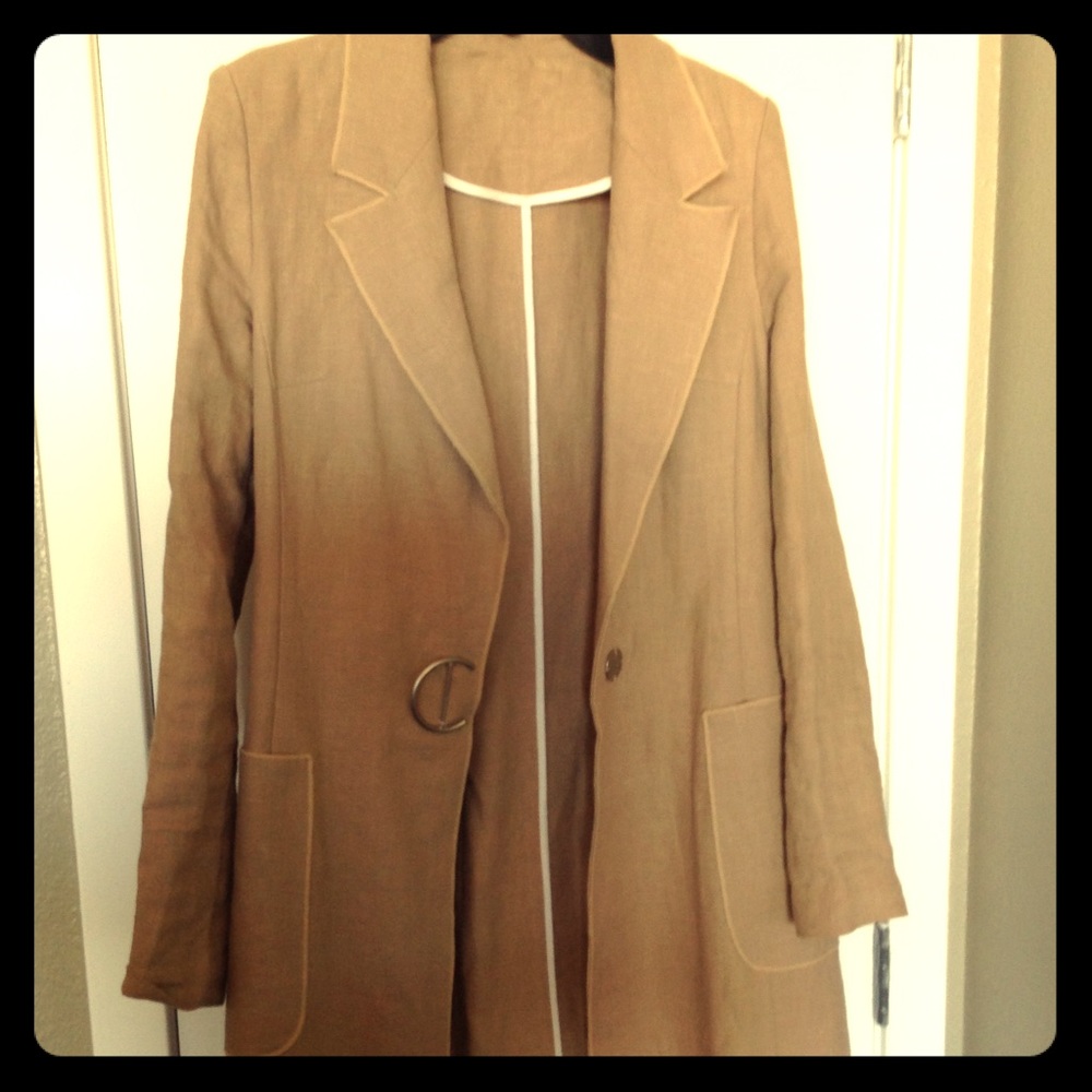 Knee Length Linen Coat